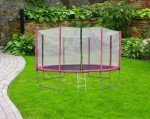 8ft Pink Trampoline with Safety Enclosure & Ladder