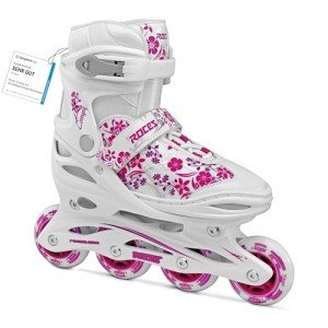 Adjustable Roces Girls' Inline Skates - White/Violet