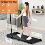 Foldable Walking Pad Treadmill with Handle Bar