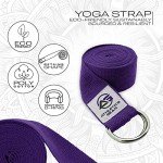 Durable 6ft Yoga Strap with Metal D-Ring