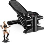 Mini Stepper with Resistance Bands for Home Fitness