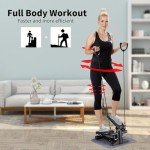 Mini Stepper with Resistance Bands for Home Fitness