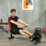 SPORTNOW Folding Rowing Machine - 16 Levels, LCD Display