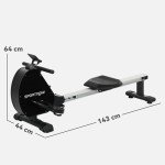 SPORTNOW Folding Rowing Machine - 16 Levels, LCD Display