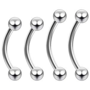 Curved J-Curve Barbell Vertical Labret Earrings