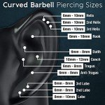 Curved J-Curve Barbell Vertical Labret Earrings