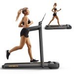 Compact Folding Treadmill with Adjustable Speed