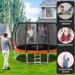 8ft Outdoor Trampoline with Ladder