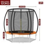 8ft Outdoor Trampoline with Ladder