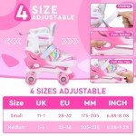 Adjustable Kids Quad Roller Skates with Light-Up Wheels