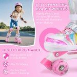 Adjustable Kids Quad Roller Skates with Light-Up Wheels
