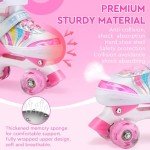 Adjustable Kids Quad Roller Skates with Light-Up Wheels