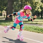 Adjustable Kids Quad Roller Skates with Light-Up Wheels
