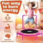 Happin Mini Trampoline for Kids with Handlebar