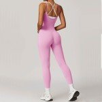 Color Blocked Women's Yoga Jumpsuit Set