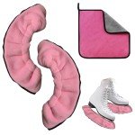 Pink Ice Skate Blade Covers with Towels