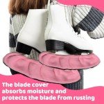 Pink Ice Skate Blade Covers with Towels