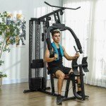 SPORTNOW Multi Gym with 45kg Leg Press Weight Stack