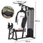 SPORTNOW Multi Gym with 45kg Leg Press Weight Stack