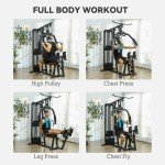 SPORTNOW Multi Gym with 45kg Leg Press Weight Stack