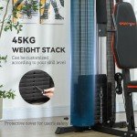 SPORTNOW Multi Gym with 45kg Leg Press Weight Stack