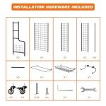 Yoga Mat & Exercise Equipment Storage Rack with Wheels