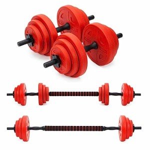 Adjustable 20kg Dumbbells and Barbell Set