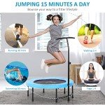HOMCOM 40" Adjustable Handle Mini Trampoline for Adults