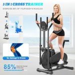 Cowmew 2-in-1 Elliptical Cross Trainer with Monitor
