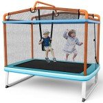 GYMAX 6FT 3-in-1 Kids Trampoline and Swing