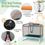 GYMAX 6FT 3-in-1 Kids Trampoline and Swing