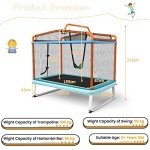 GYMAX 6FT 3-in-1 Kids Trampoline and Swing