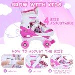 Kids Adjustable Roller Skates with Luminous Wheels