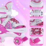 Kids Adjustable Roller Skates with Luminous Wheels