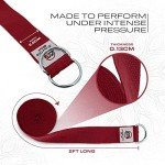 Durable 6ft Yoga Strap with Metal Buckle - Red
