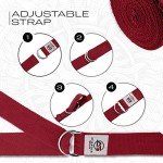 Durable 6ft Yoga Strap with Metal Buckle - Red