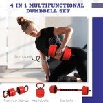 Soozier 4-in-1 Adjustable Dumbbells for Home Gym