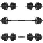 Adjustable 30kg Dumbbell and Barbell Weight Set