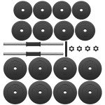 Adjustable 30kg Dumbbell and Barbell Weight Set