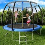 10 FT Outdoor Trampoline with Safety Enclosure