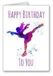 Happy Birthday Ice Skating Card with Envelope