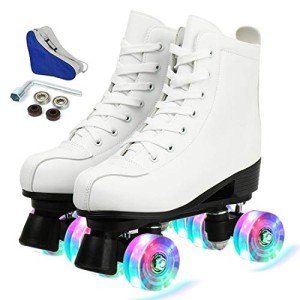 Simanli Women's Four-Wheel Roller Skates - White