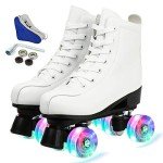 Simanli Women's Four-Wheel Roller Skates - White