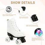 Simanli Women's Four-Wheel Roller Skates - White