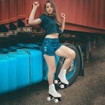 Simanli Women's Four-Wheel Roller Skates - White