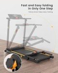 UREVO Folding Treadmill with 12 HIIT Modes