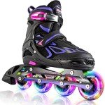 Adjustable Light-Up Inline Skates for Kids – Purple