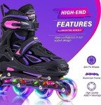 Adjustable Light-Up Inline Skates for Kids – Purple