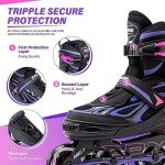 Adjustable Light-Up Inline Skates for Kids – Purple