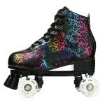 XUDREZ Unisex 4-Wheel Roller Skates - Lightning Black